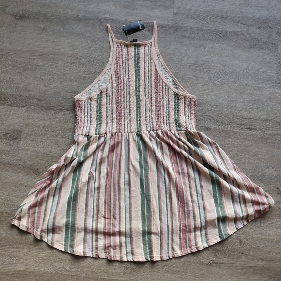 Torrid NWT Multi Stripe Jersey Stripe High Neck Baby Doll Top - Picture 9 of 13